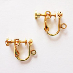 Kimono ribbon pierced earrings/Azuki×Tourmaline 4枚目の画像