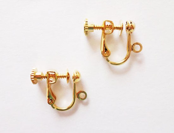 Kimono ribbon pierced earrings/Azuki×Tourmaline 4枚目の画像