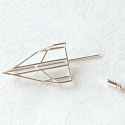Origami 紙飛行機 ブローチ/Silver シャトル型 3枚目の画像