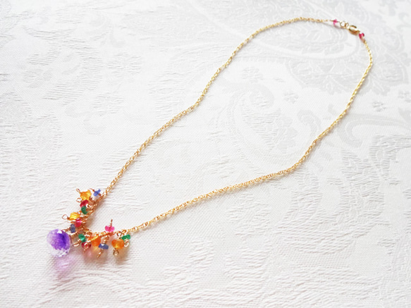 tutti-frutti necklace　14kgf 2枚目の画像