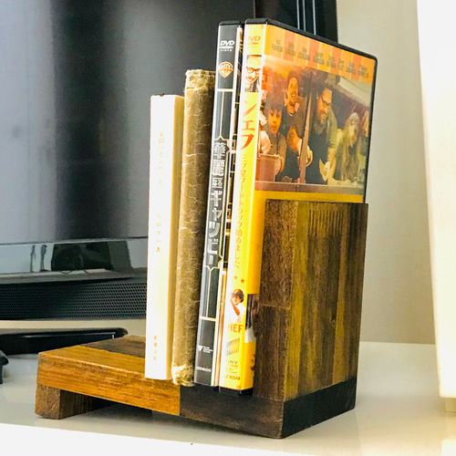 【美品】昭和レトロ　本立て　本棚　木製　シンプル　アンティーク 本立て ブックスタンド 木製 インテリア セット 昭和レトロ 当時物