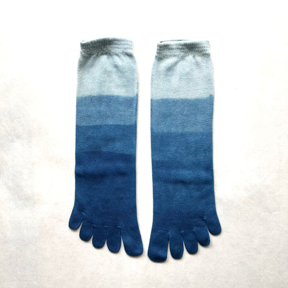 オーガニックコットンの正藍染くつ下/冷えとり靴下 3枚目の画像