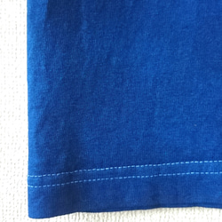 Men's XL T-shirt/藍染めと手描き麻の葉/六芒星/Tシャツ 5枚目の画像