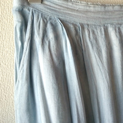 藍染め麻混フィッシュテールロングスカート/凪の海 5枚目の画像