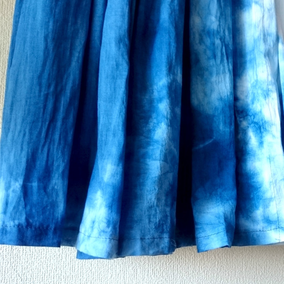 藍染めふんわりシルエットプリーツスカート/水面 6枚目の画像