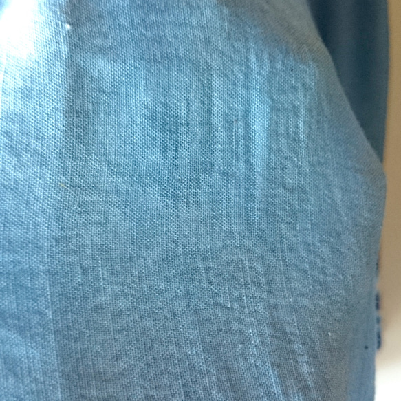 藍染め麻混フィッシュテールロングスカート/水紋 7枚目の画像