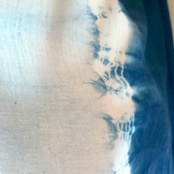 藍染め麻混フィッシュテールロングスカート/濃淡藍色 8枚目の画像
