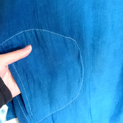 藍染め曼荼羅(小)クロシェ付きドルマンワンピース 9枚目の画像
