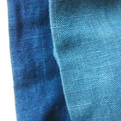 リネン100%藍染めクロスヘアターバン/ヘアバンド/麻/濃淡2 4枚目の画像
