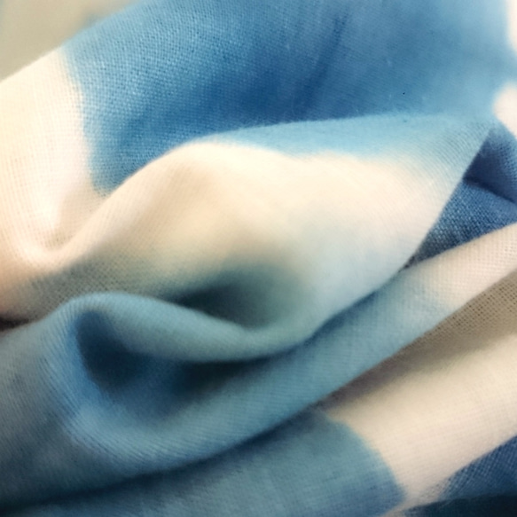 【再販】藍染ステテコパンツ/折り染め/7部丈/男女兼用 6枚目の画像