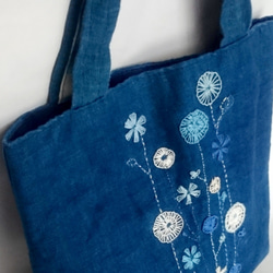 【SALE】藍染の手刺繍トートバック 8枚目の画像