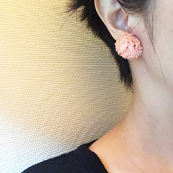 《受注製作》Earrings , Tatting Flower_ shell pink 3枚目の画像