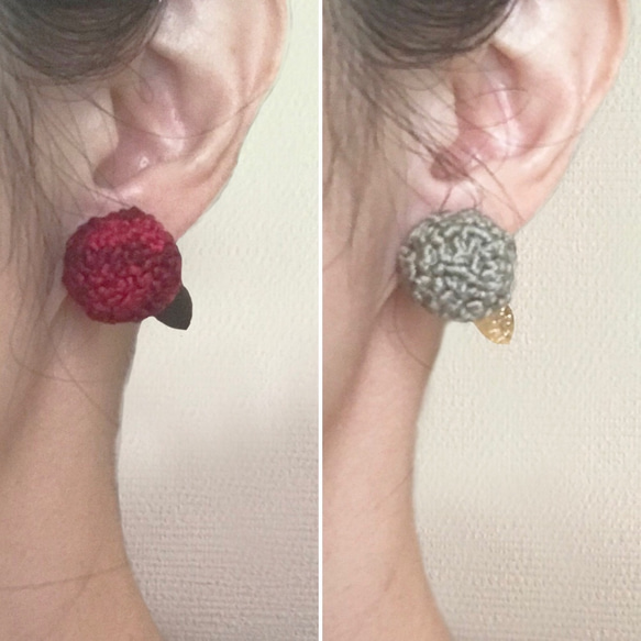 《受注製作》Earrings ,Hydrangea_light green 3枚目の画像