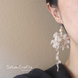 【定做】一隻耳朵_Pierces，Tatting Blossoms_white 第2張的照片