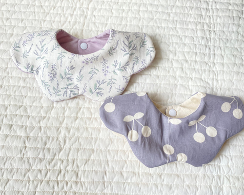 2枚セット》360°花びらスタイ＊ダブルガーゼ＊リバーシブル