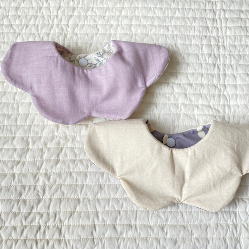 2枚セット》360°花びらスタイ＊ダブルガーゼ＊リバーシブル