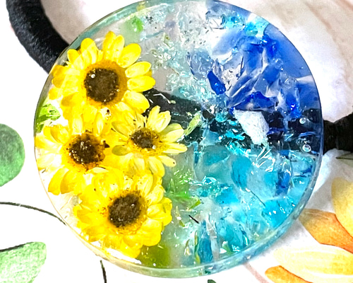 ひまわりの季節 ラウンドレジンヘアゴム ひまわりの季節 ラウンドレジンヘアゴム