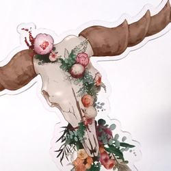 牛骨と花 アクリル製アクセサリースタンド 3枚目の画像