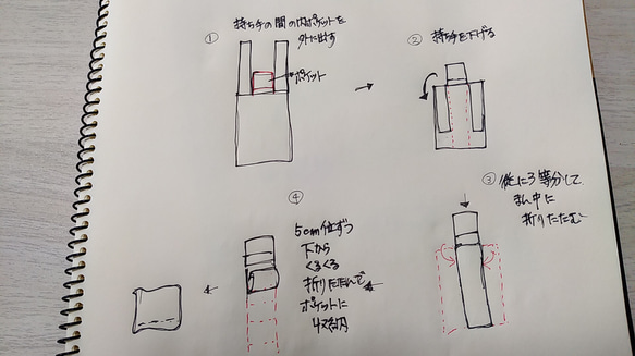 レジ袋風エコバッグ【紺】 5枚目の画像