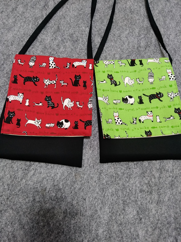 お買い得 ポシェットの2点セット【猫柄C】 1枚目の画像