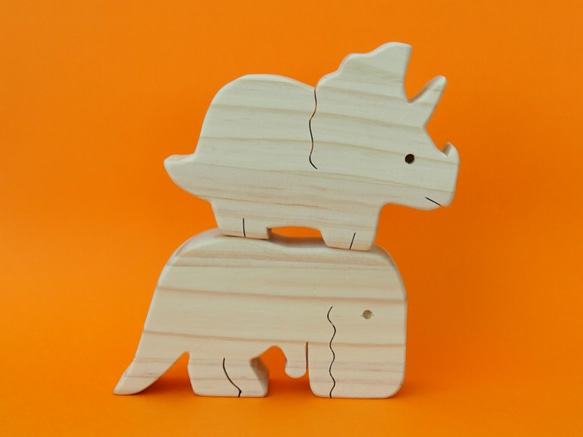 木製おもちゃ かわいい 恐竜つみき 7種類 バランスゲーム