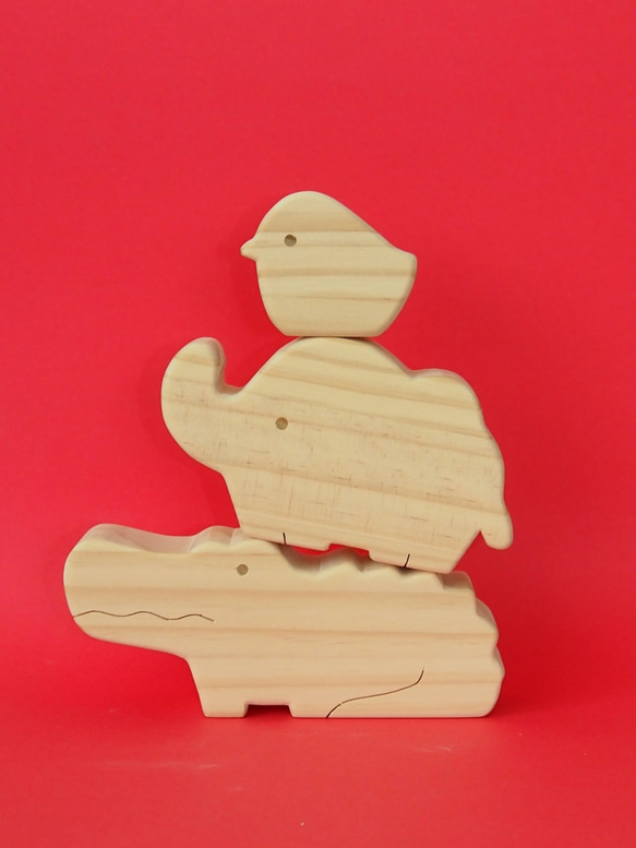 木製おもちゃ　かわいい　Animalつみき　9種類　バランスゲーム 1枚目の画像