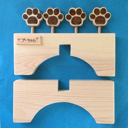 【T様専用】　　木製ワンちゃん（中～大型犬）用のえさ台（お名前付き） 3枚目の画像