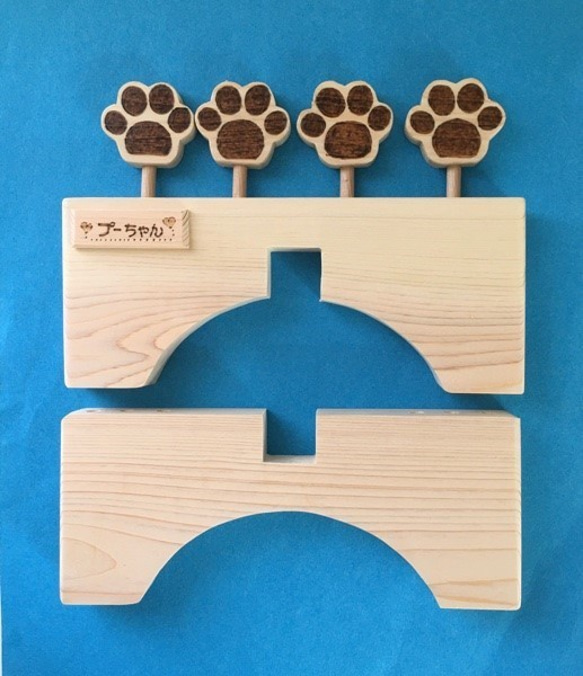 【T様専用】　　木製ワンちゃん（中～大型犬）用のえさ台（お名前付き） 3枚目の画像