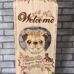 【オーダー専用】木製　愛犬とお出迎えウェルカムボード　結婚式 5枚目の画像