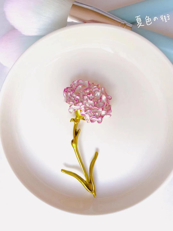 優雅なブローチシリーズ　カーネーション　ピンク　イメージ　植物　花　花言葉　ギフト 3枚目の画像