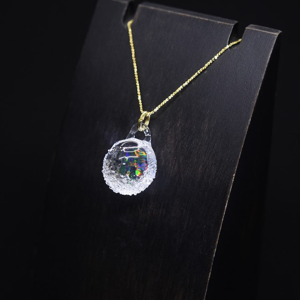 雨音-Gold- #2 ネックレス・ペンダント glass工房ココロイロ