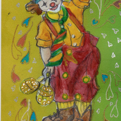 絵画　遊・仁　明日のピエロ 絵画 遊・仁 明日のピエロ 絵画