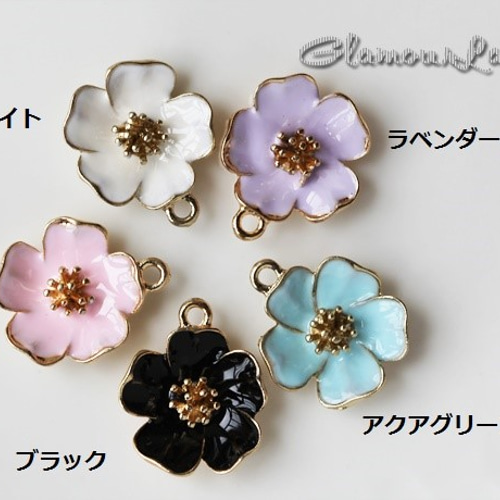 5色/5個セット 25*21mm 梅の花 チャーム チャーム グラマー