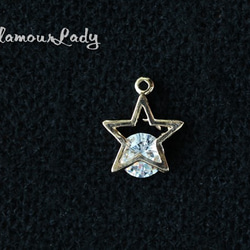 4個セット 19*15mmキュービックジルコニア ゴールド色 星飾り