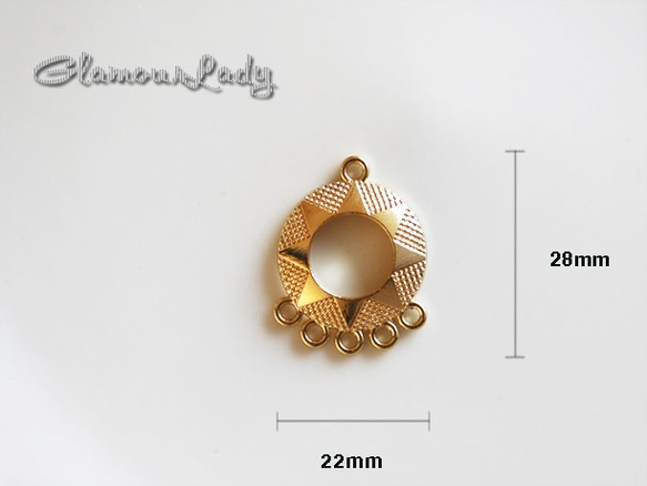 4個セット22*28ｍｍ　太陽モチーフ　チャームパーツ 2枚目の画像