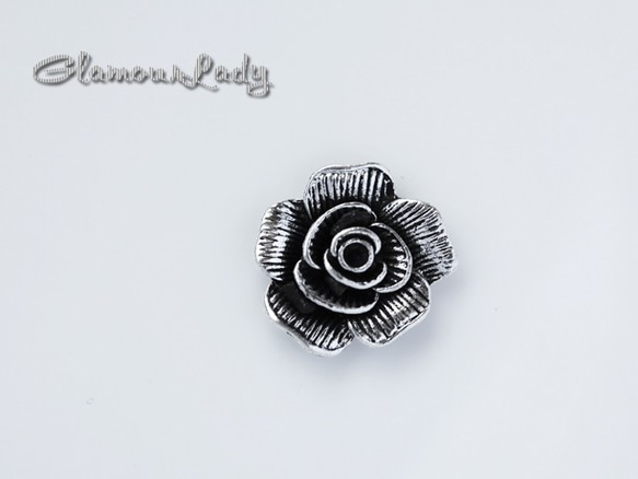 20ｍｍ　バラの花　アンティークカラーデコレーションパーツ  １色/６個/セット　 1枚目の画像