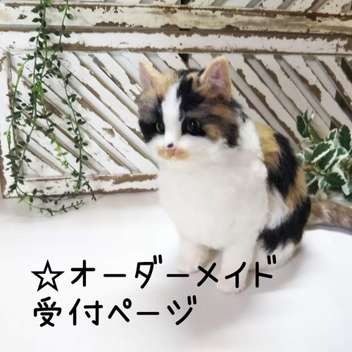受注制作】世界にひとつのうちの子制作 羊毛フェルトねこ（全身