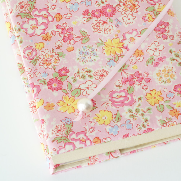 【文庫本】ピンク色の小花柄のブックカバー 5枚目の画像