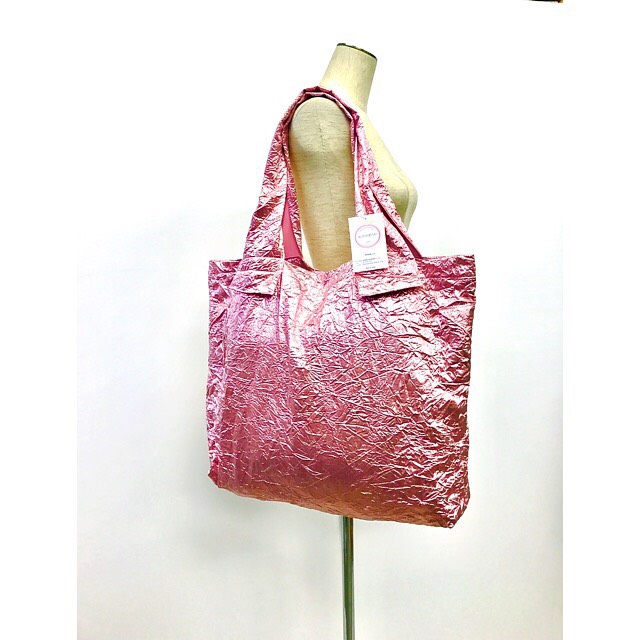 ピンクメタリックトートバッグ ラージ トートバッグ KIMIEMI