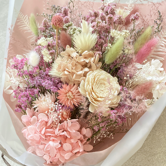 【creema限定】pink スワッグ42センチ　母の日　誕生日　花束　贈呈　両親　卒業　入学　 6枚目の画像