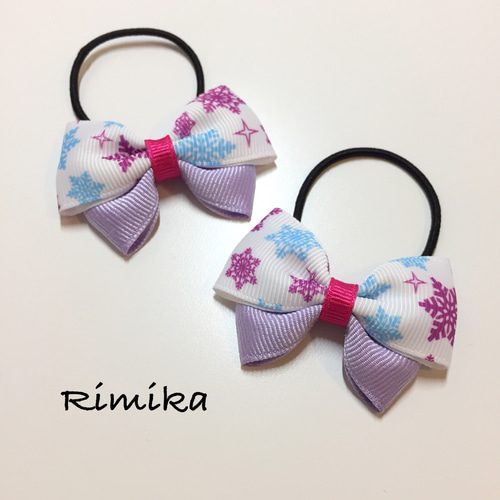 【NEWラベンダー＆ピンク】ナチュラルリボン♡ヘアゴム NEWラベンダー＆ピンク】ナチュラルリボン♡ヘアゴム