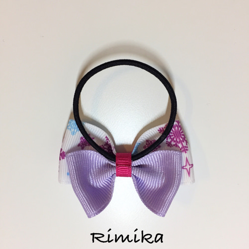 NEWラベンダー＆ピンク】ナチュラルリボン♡ヘアゴム