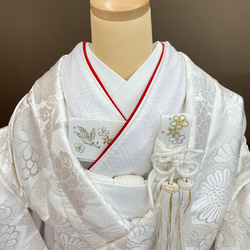 【受注生産】伊達衿(重ね衿) 簡単差し込み式　婚礼用 赤系 1枚目の画像