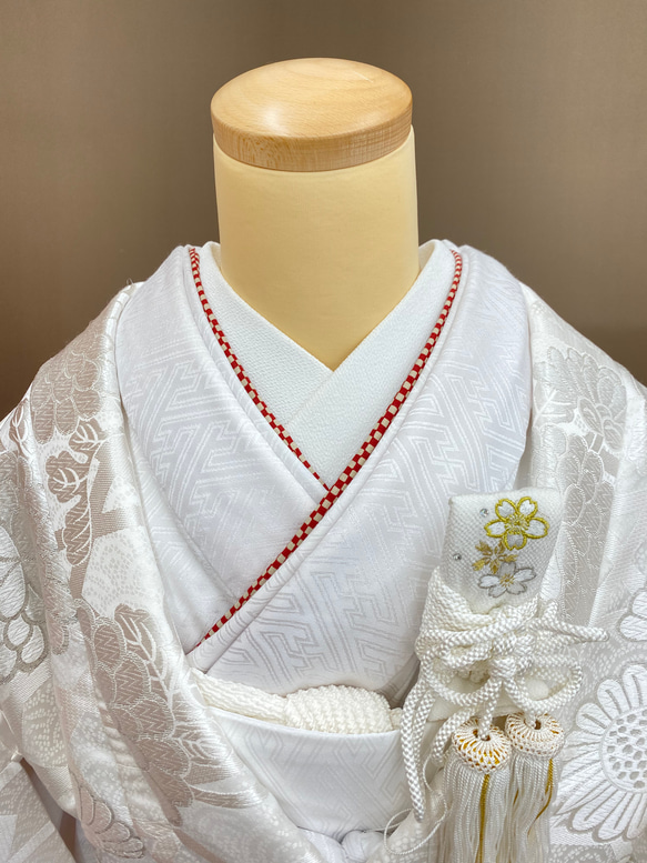 受注生産】伊達衿(重ね衿) 簡単差し込み式 婚礼用 赤系 市松柄 その他