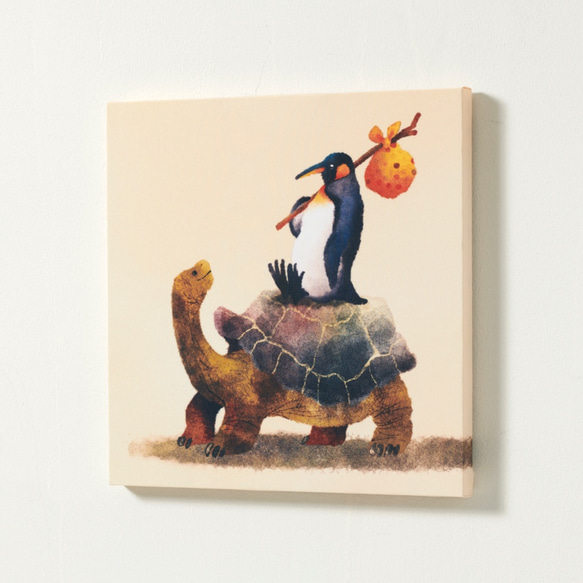壁掛けアートパネル　旅のひとやすみ［キングペンギンの旅シリーズ］ 2枚目の画像
