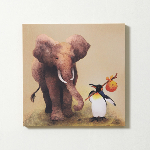 壁掛けアートパネル 旅のおしゃべり［キングペンギンの旅シリーズ