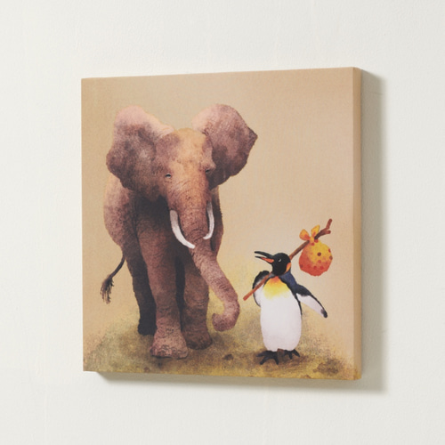 壁掛けアートパネル 旅のおしゃべり［キングペンギンの旅シリーズ