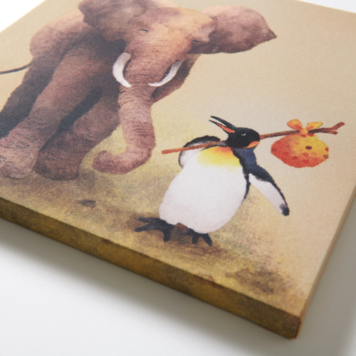 壁掛けアートパネル 旅のおしゃべり［キングペンギンの旅シリーズ