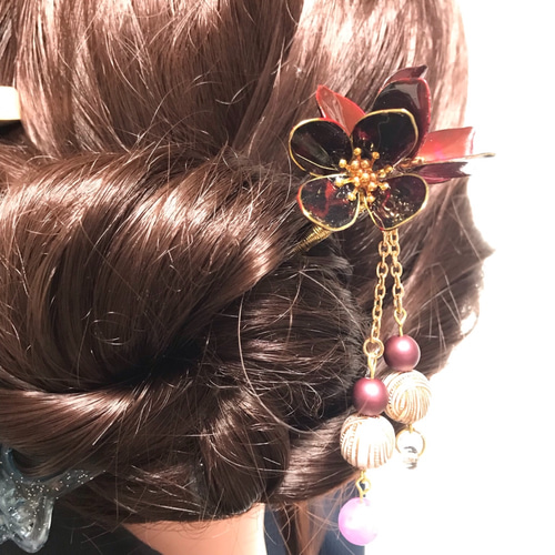 ☆未使用☆会津漆器☆黒 葉書入れ 花かんざし 秋草 名刺箱（小） 黒 漆塗り・木製 11-13108【製造中止】 漆器