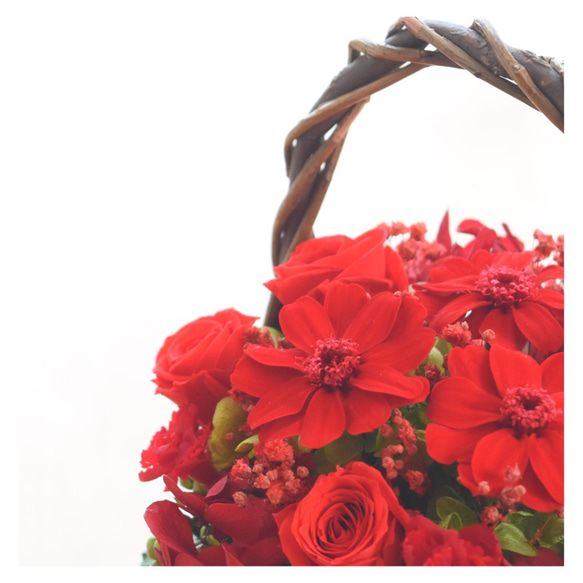 枯れない花の贈り物「RINGO-りんご-」プリザーブドフラワー/結婚記念日/誕生日/祝い/新築/開店/還暦/お見舞い 3枚目の画像